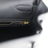 Hermes Kelly Retourne 32 Black Fjord Gold Hardware