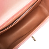 Chanel Mini Rectangular Flap Bag Pink Ombre Metallic Lambskin Light Gold Hardware