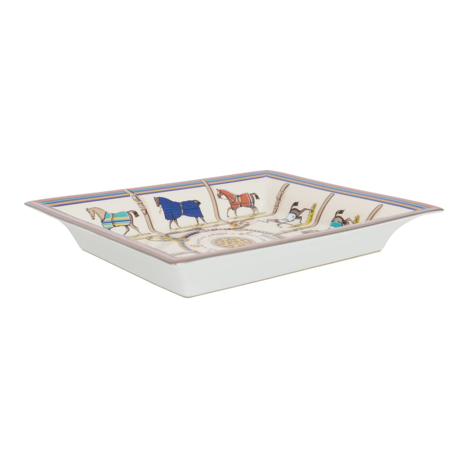 Hermes "Couvertures Et Tenues De Jour" Porcelain Change Tray