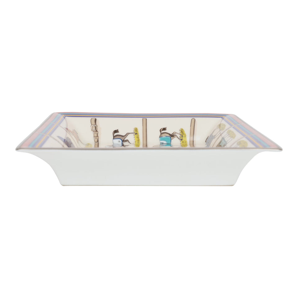 Hermes "Couvertures Et Tenues De Jour" Porcelain Change Tray