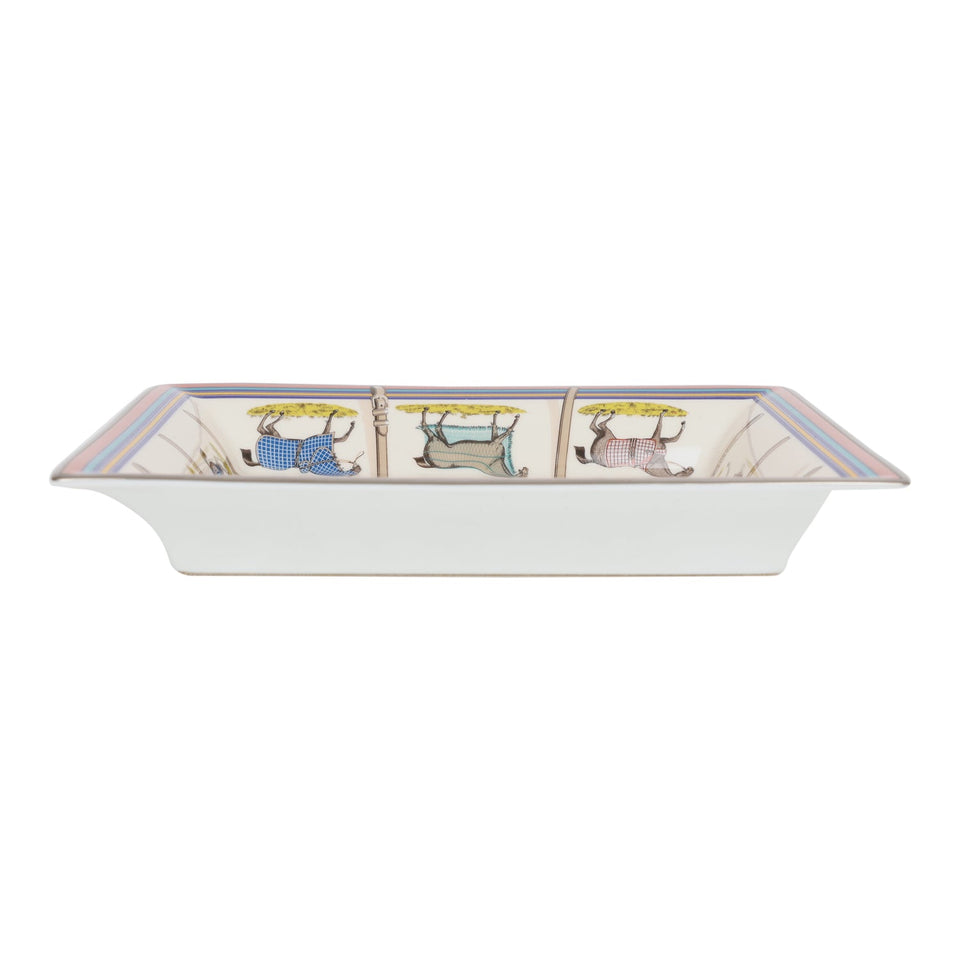 Hermes "Couvertures Et Tenues De Jour" Porcelain Change Tray