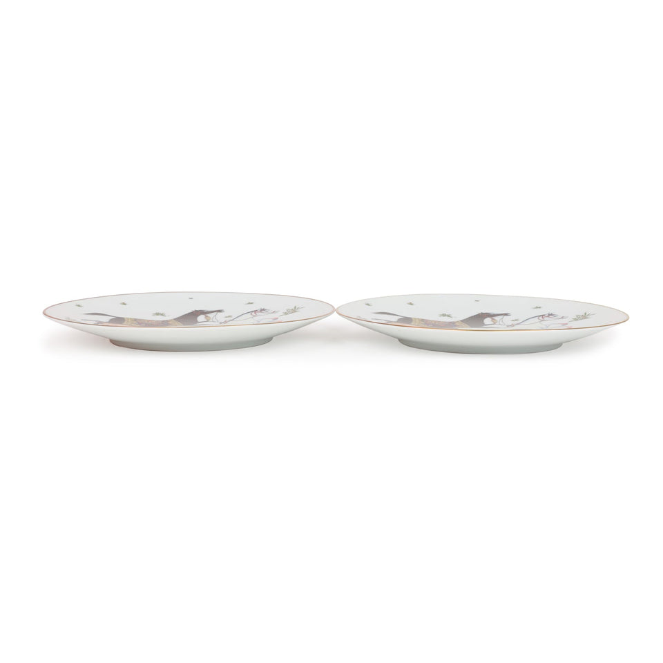 Hermes "Cheval D'Orient" Porcelain Desert Plate Set