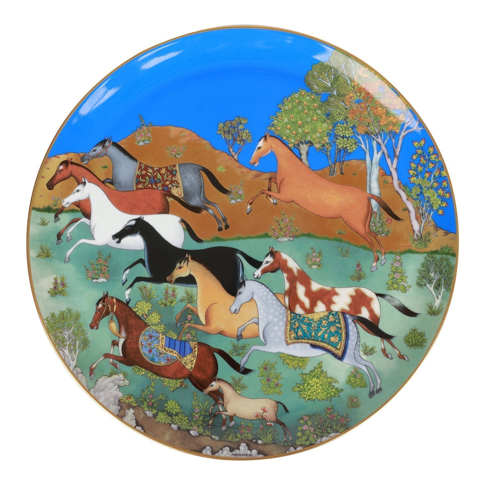Hermes "Cheval D'Orient" Porcelain Tart Platter