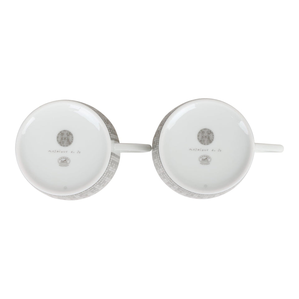 Hermes "Mosaique Au 24" Porcelain Tea Cup and Saucer Set