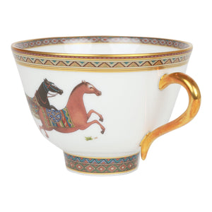 Hermes "Cheval D'Orient" Porcelain Tea Cup and Saucer Set