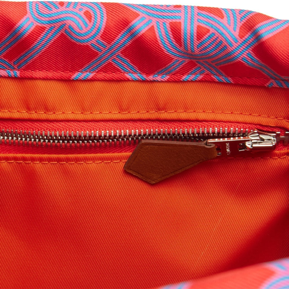 Hermes Fourbi 25 Rouge de Coeur Noeud Marin Silk and Barenia Palladium Hardware