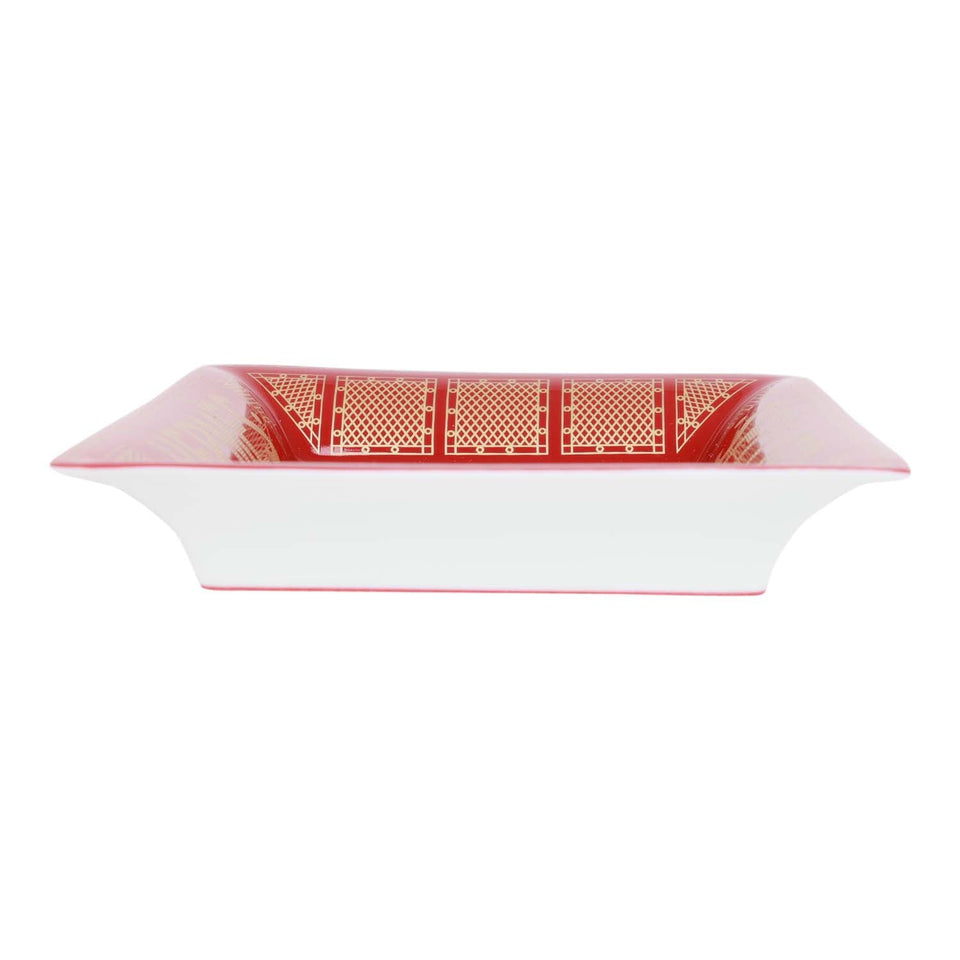 Hermes 2H Vide Poche "Hermes Sellier" Rouge Porcelain Change Tray