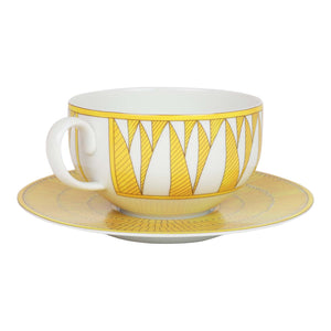 Hermes "Soleil D'Hermes" Breakfast Cup and Saucer Set