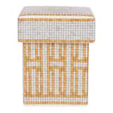 Hermes "Mosaique Au 24" Gold Porcelain Tea Sugar Box Small