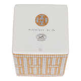 Hermes "Mosaique Au 24" Gold Porcelain Tea Sugar Box Small