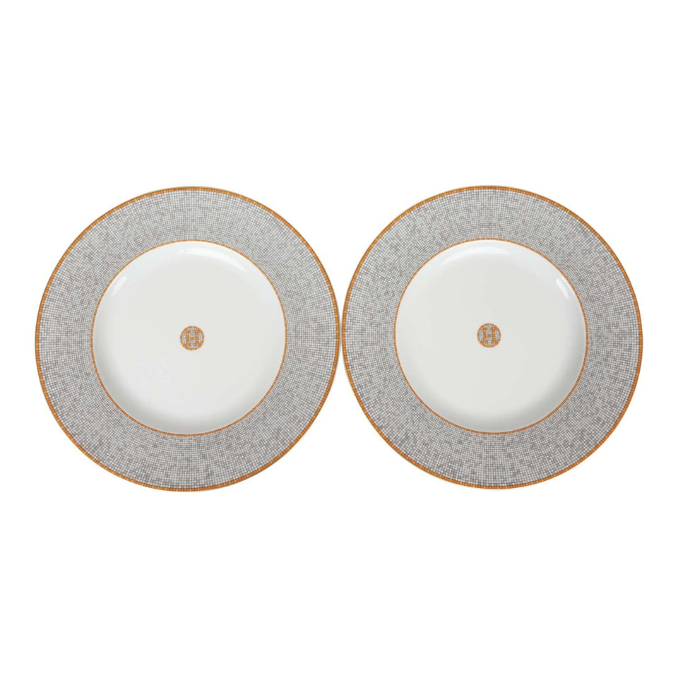 Hermes "Mosaique Au 24" Gold Presentation Plate Set