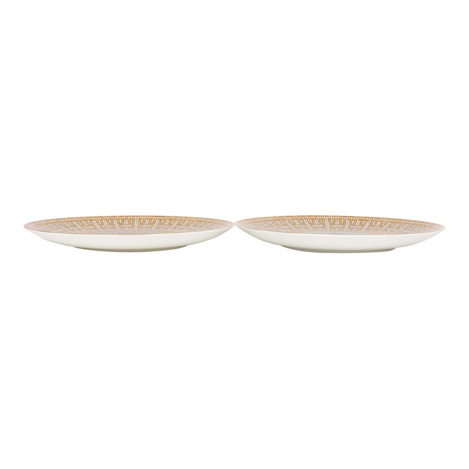 Hermes "Mosaique Au 24" Gold Dessert Plate Set