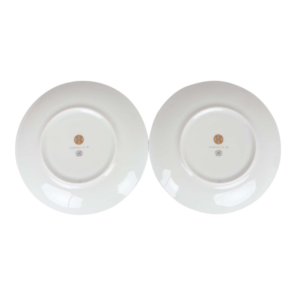 Hermes "Mosaique Au 24" Gold Dessert Plate Set