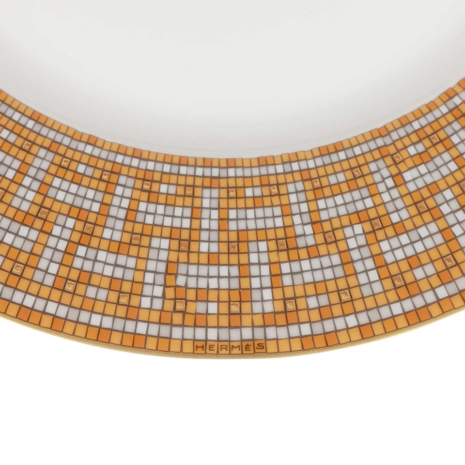 Hermes "Mosaique Au 24" Gold Dinner Plate Set