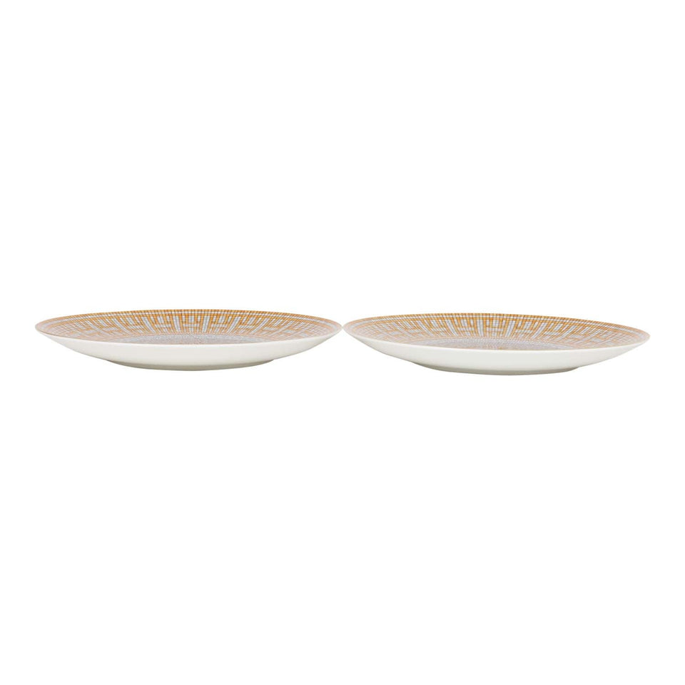 Hermes "Mosaique Au 24" Gold Dessert Plate Set