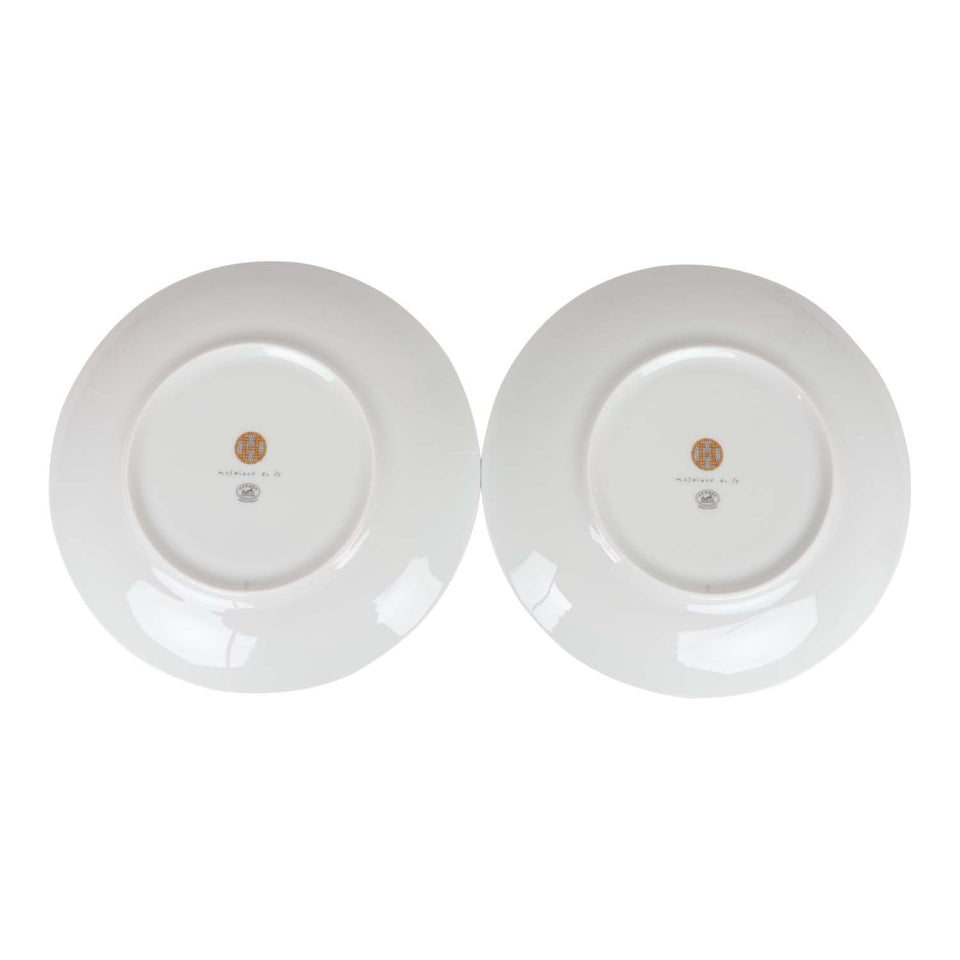 Hermes "Mosaique Au 24" Gold Dessert Plate Set