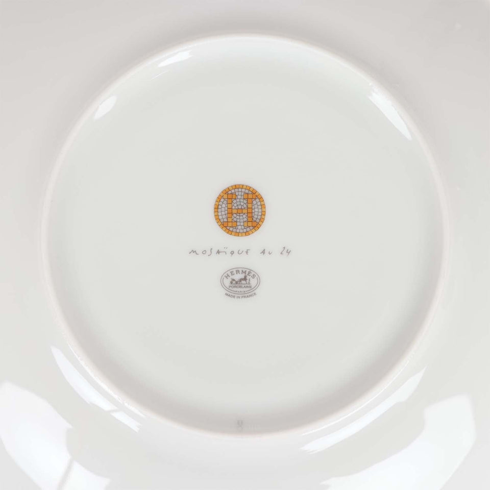 Hermes "Mosaique Au 24" Gold Dessert Plate Set