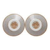 Hermes "Mosaique Au 24" Gold Porcelain Tea Cup and Saucer Set