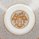 Hermes "Mosaique Au 24" Gold Porcelain Tea Cup and Saucer Set