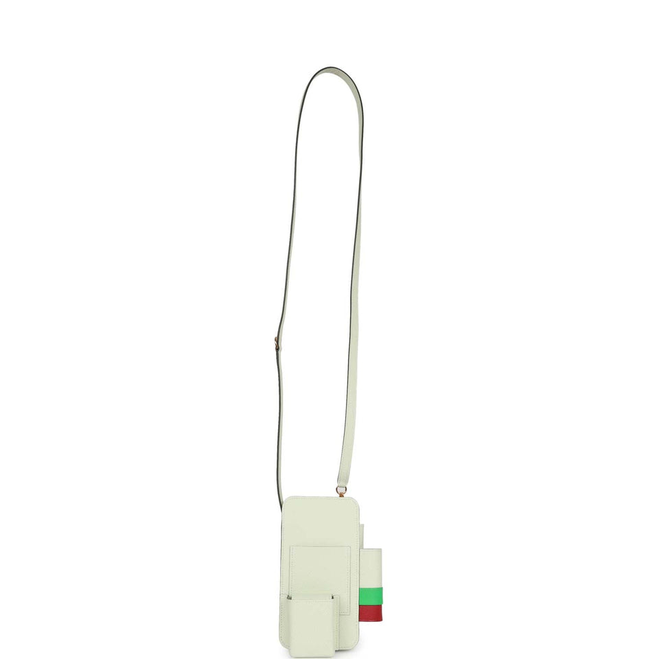 Hermes HermesWay Telephone Crossbody Vert Fizz, Vert Comics and Rubis Epsom Gold Hardware