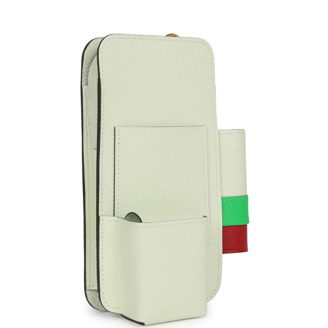 Hermes HermesWay Telephone Crossbody Vert Fizz, Vert Comics and Rubis Epsom Gold Hardware