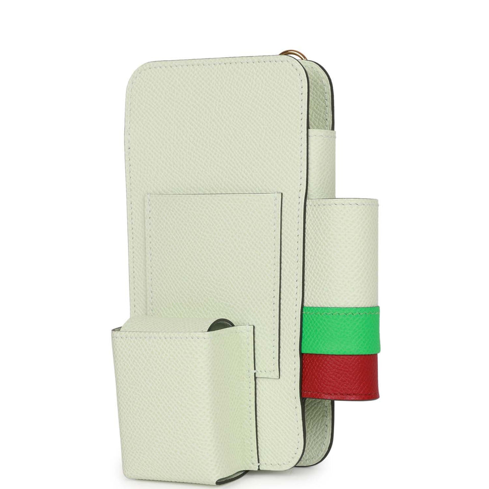 Hermes HermesWay Telephone Crossbody Vert Fizz, Vert Comics and Rubis Epsom Gold Hardware