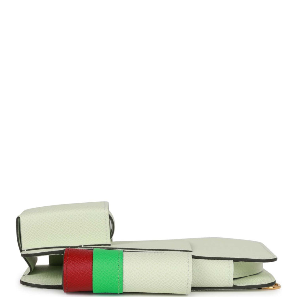 Hermes HermesWay Telephone Crossbody Vert Fizz, Vert Comics and Rubis Epsom Gold Hardware