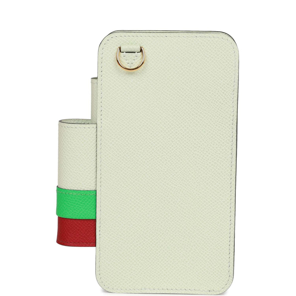 Hermes HermesWay Telephone Crossbody Vert Fizz, Vert Comics and Rubis Epsom Gold Hardware