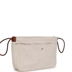 Hermes Fourbi 25 Pouch Naturel and Fauve Canvas and Barenia Calfskin Palladium Hardware