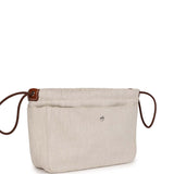 Hermes Fourbi 25 Pouch Naturel and Fauve Canvas and Barenia Calfskin Palladium Hardware
