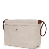 Hermes Fourbi 25 Pouch Naturel and Fauve Canvas and Barenia Calfskin Palladium Hardware