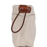 Hermes Fourbi 25 Pouch Naturel and Fauve Canvas and Barenia Calfskin Palladium Hardware