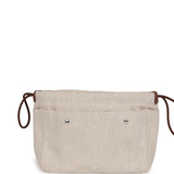 Hermes Fourbi 25 Pouch Naturel and Fauve Canvas and Barenia Calfskin Palladium Hardware