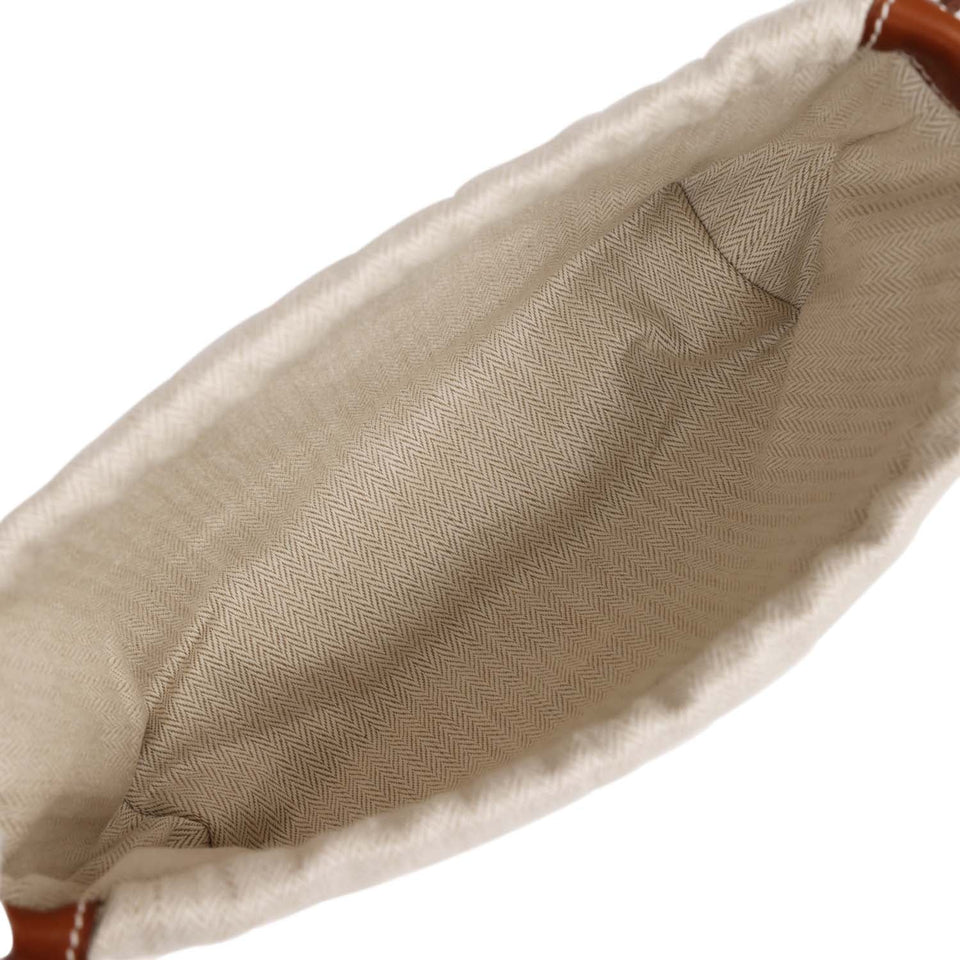 Hermes Fourbi 25 Pouch Naturel and Fauve Canvas and Barenia Calfskin Palladium Hardware