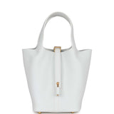 Hermes Picotin Lock 18 White Clemence Gold Hardware