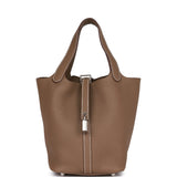 Hermes Etoupe Clemence Picotin Lock 18cm Palladium Hardware