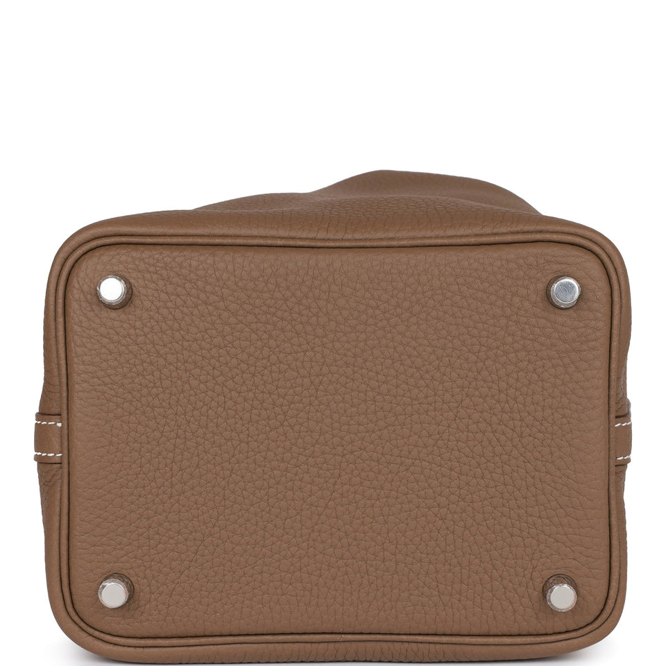 Hermes Etoupe Clemence Picotin Lock 18cm Palladium Hardware