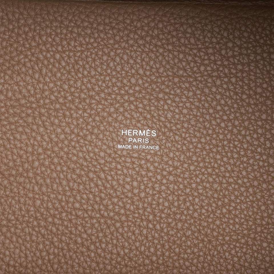 Hermes Etoupe Clemence Picotin Lock 18cm Palladium Hardware