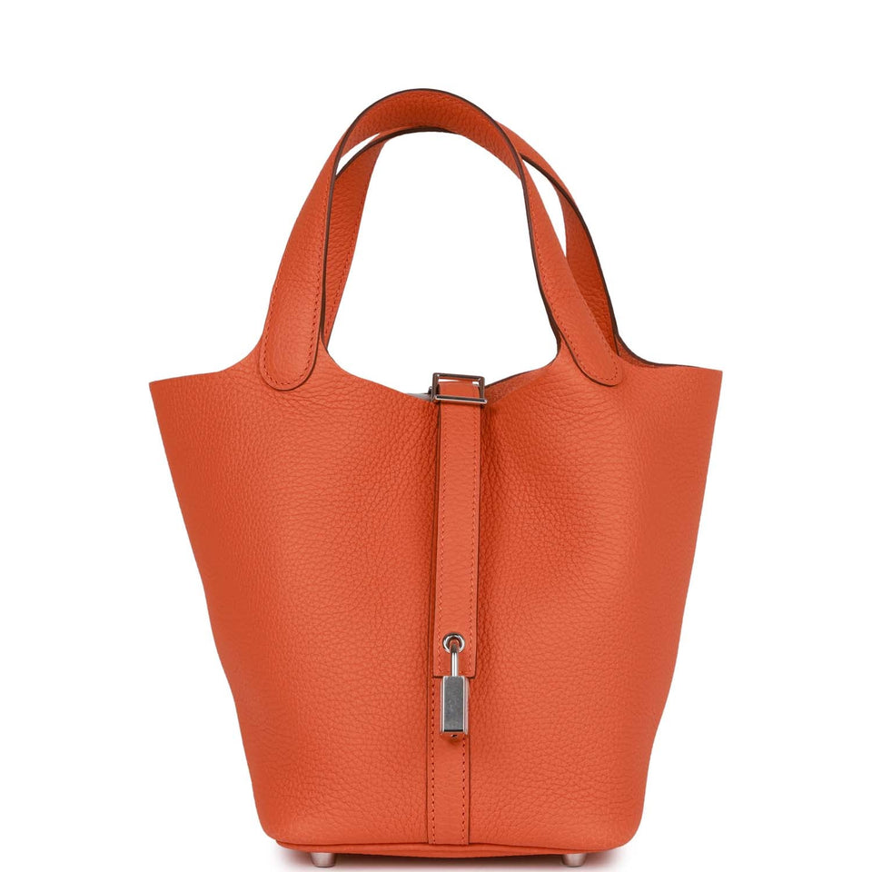 Hermes Picotin Lock 18 Orange Clemence Palladium Hardware