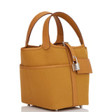 Hermes Picotin Cargo 18 Desert/Sesame Swift and Toile Canvas Palladium Hardware