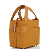 Hermes Picotin Cargo 18 Desert/Sesame Swift and Toile Canvas Palladium Hardware