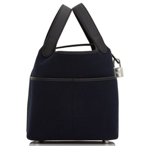 Hermes Picotin Cargo 18 Bleu Marine and Black Swift and Toile Canvas Palladium Hardware