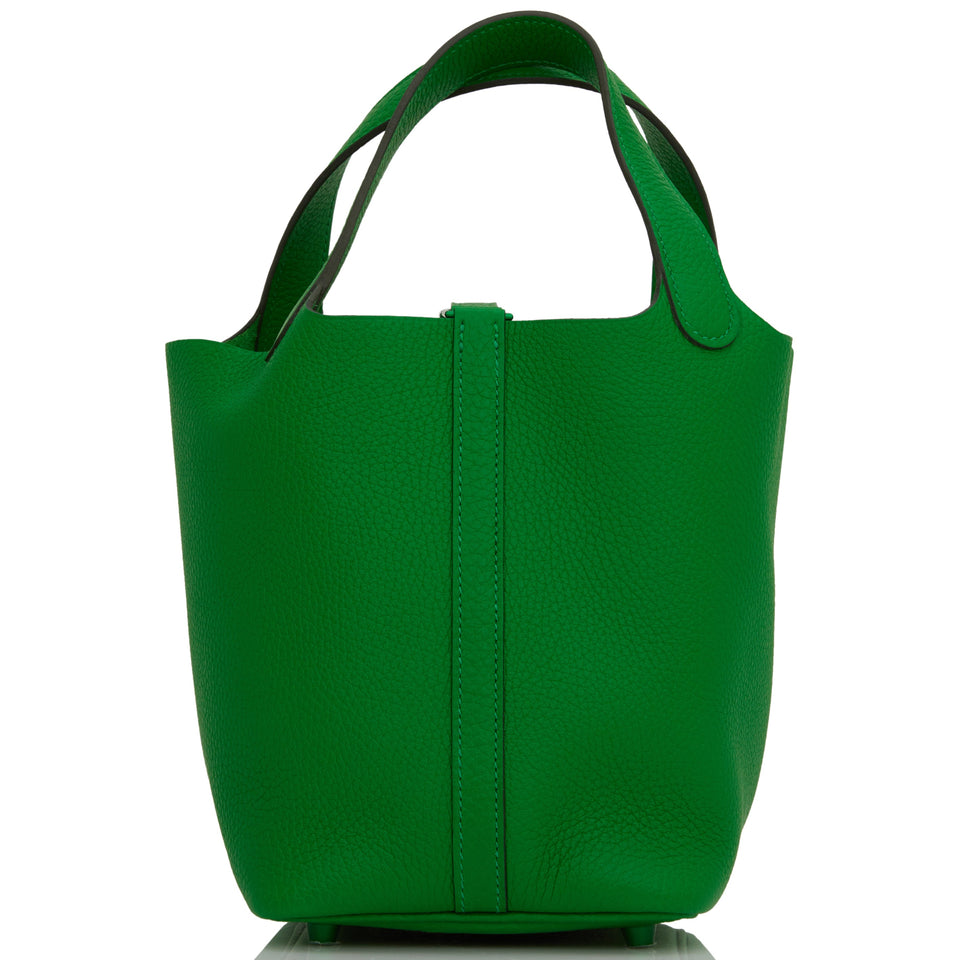 Hermes Monochrome Picotin 18 Bambou Clemence Green Hardware