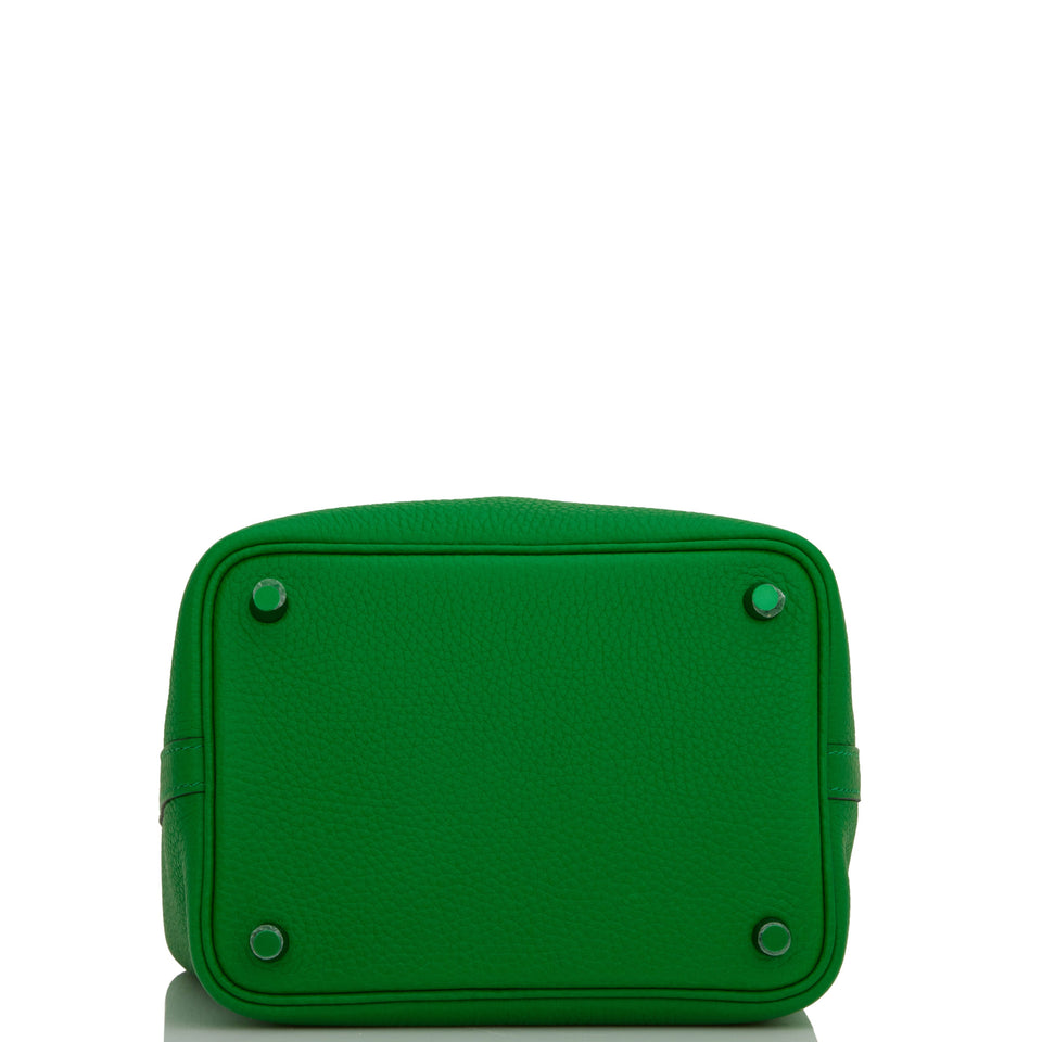 Hermes Monochrome Picotin 18 Bambou Clemence Green Hardware