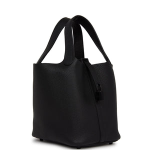 Hermes Monochrome Picotin 18 Black Clemence Black Hardware