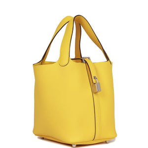 Hermes Picotin Lock 18 Jaune de Naples Clemence Palladium Hardware