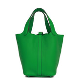 Hermes Monochrome Picotin 18 Bambou Clemence Green Hardware