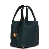 Hermes Picotin Lock 18 Vert Cypress Matte Alligator and Clemence Touch Gold Hardware