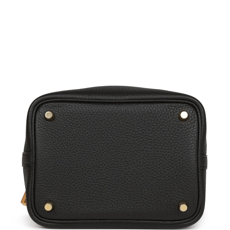 Hermes Picotin Lock 18 Black Matte Alligator and Clemence Touch Gold Hardware