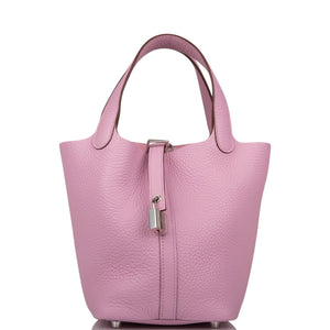 Hermes Picotin Lock 22 Mauve Sylvestre Clemence Palladium Hardware